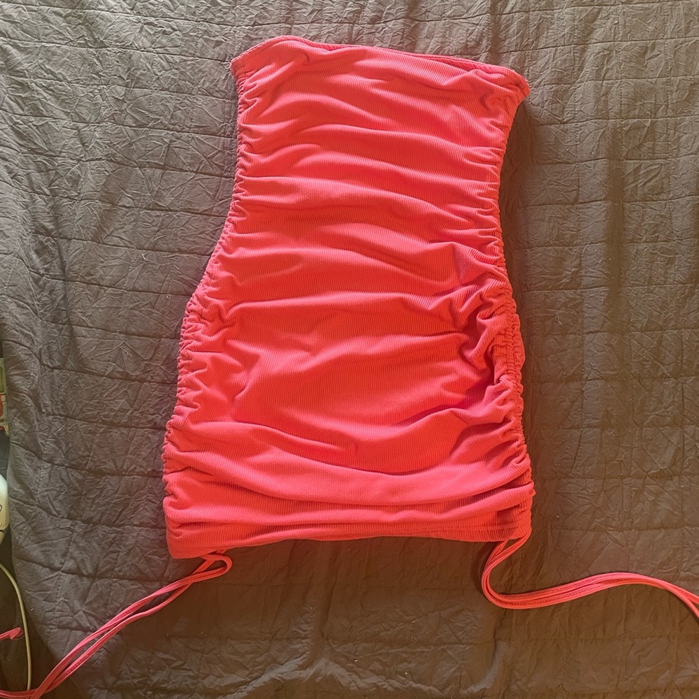 Hot Pink Rue 21 Strapless Dress - size M